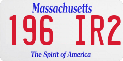 MA license plate 196IR2