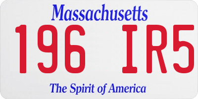 MA license plate 196IR5