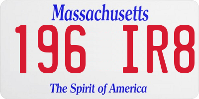 MA license plate 196IR8