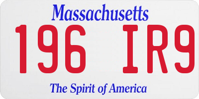 MA license plate 196IR9
