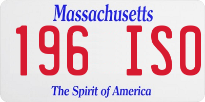 MA license plate 196IS0