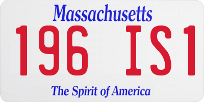 MA license plate 196IS1