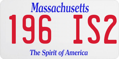 MA license plate 196IS2