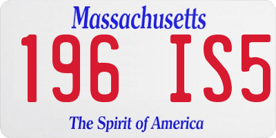 MA license plate 196IS5