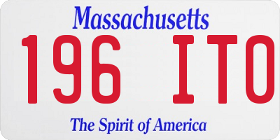 MA license plate 196IT0
