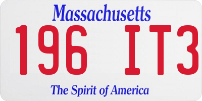 MA license plate 196IT3