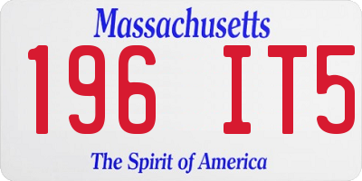 MA license plate 196IT5