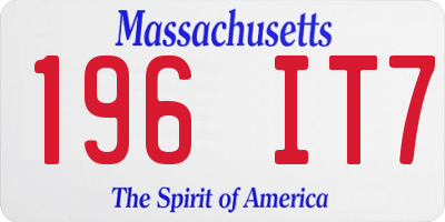 MA license plate 196IT7