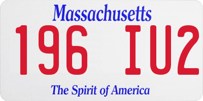MA license plate 196IU2