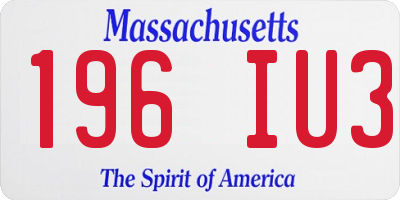 MA license plate 196IU3