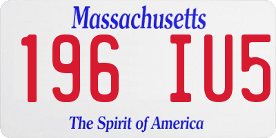 MA license plate 196IU5