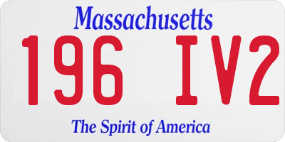 MA license plate 196IV2