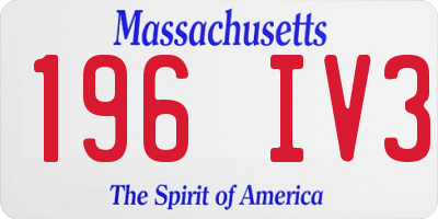 MA license plate 196IV3