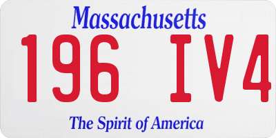 MA license plate 196IV4