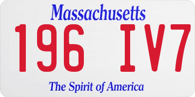 MA license plate 196IV7