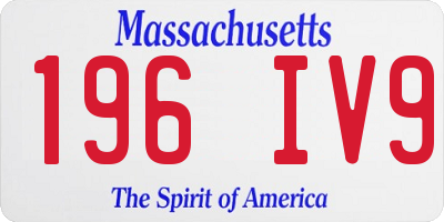 MA license plate 196IV9