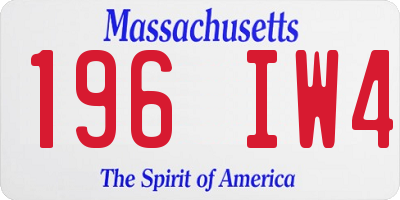 MA license plate 196IW4