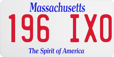 MA license plate 196IX0