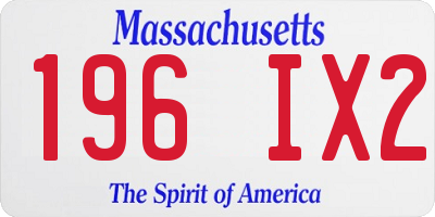MA license plate 196IX2