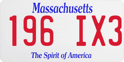 MA license plate 196IX3