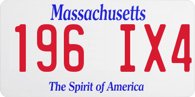 MA license plate 196IX4