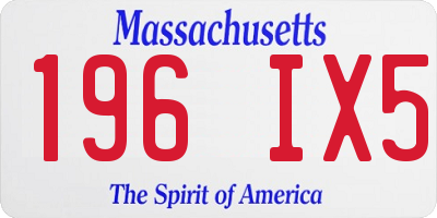 MA license plate 196IX5