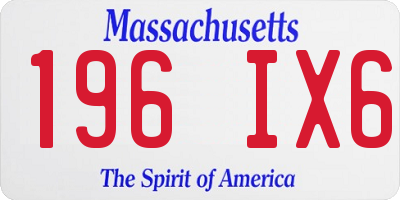 MA license plate 196IX6
