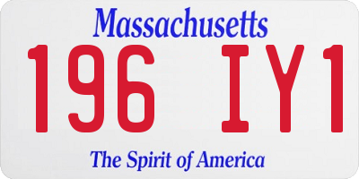 MA license plate 196IY1