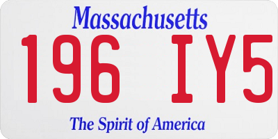 MA license plate 196IY5