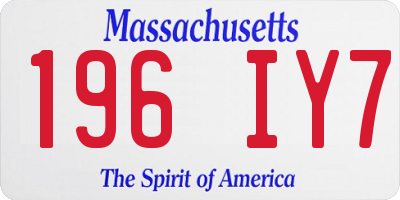 MA license plate 196IY7