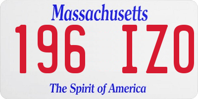 MA license plate 196IZ0