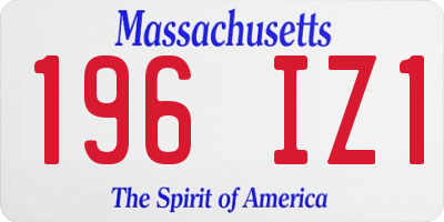 MA license plate 196IZ1