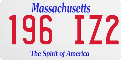 MA license plate 196IZ2