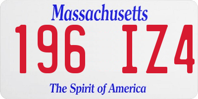 MA license plate 196IZ4