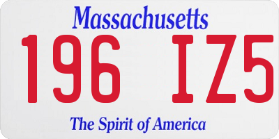 MA license plate 196IZ5