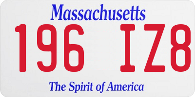 MA license plate 196IZ8
