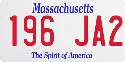 MA license plate 196JA2