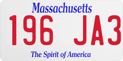 MA license plate 196JA3