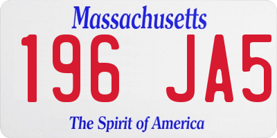 MA license plate 196JA5