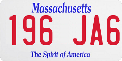 MA license plate 196JA6