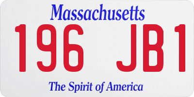 MA license plate 196JB1