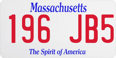MA license plate 196JB5
