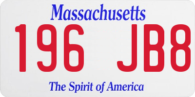 MA license plate 196JB8