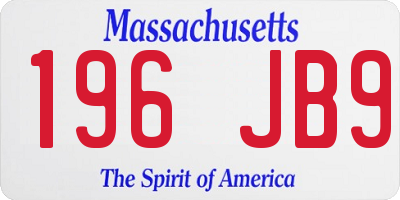 MA license plate 196JB9