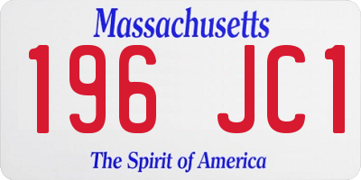 MA license plate 196JC1