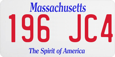 MA license plate 196JC4