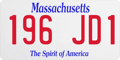 MA license plate 196JD1