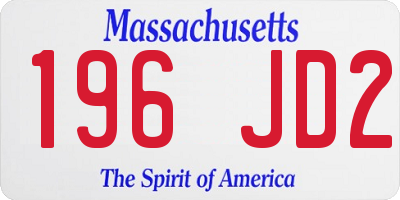 MA license plate 196JD2