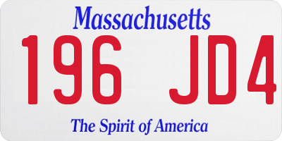 MA license plate 196JD4