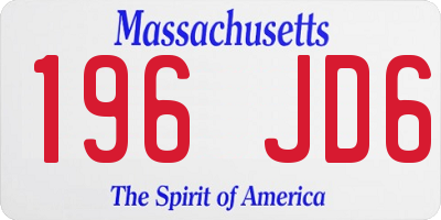 MA license plate 196JD6